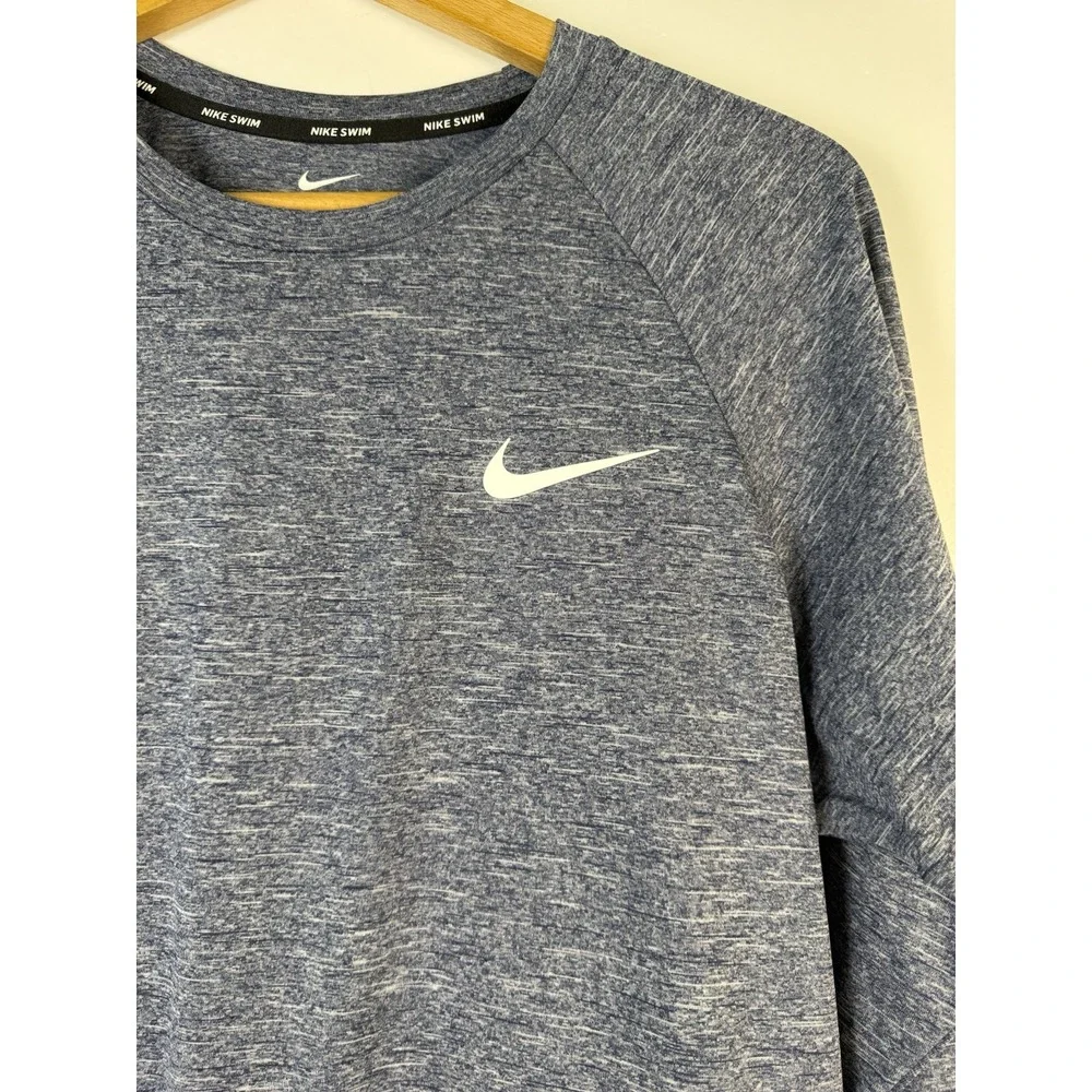 NWT Nike Dri-Fit Swim Men's Long-Sleeve Hydroguard Swim Shirt Navy Medium